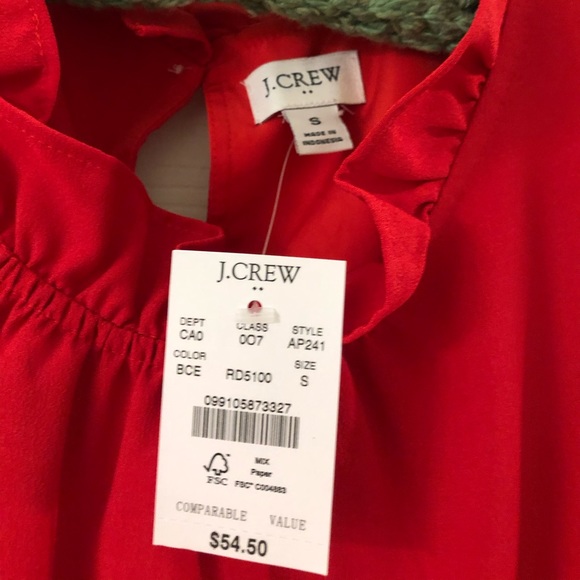 J. Crew Ruffleneck satin crepe top AP241 - Picture 2 of 10